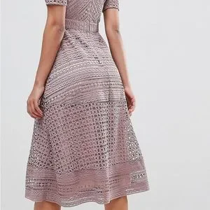 ASOS Dresses Asos Premium Occasion Lace Midi Dress Poshmark